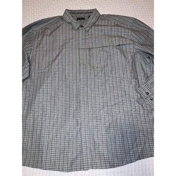 REI Mens Blue Gray Window Pane Print Long Sleeve Button Down Shirt Sz XXL UPF 50 - Picture 5 of 11